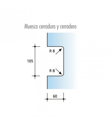 CCBM-PL CERRADURA CORREDERA CON LLAVE SIN POMOS