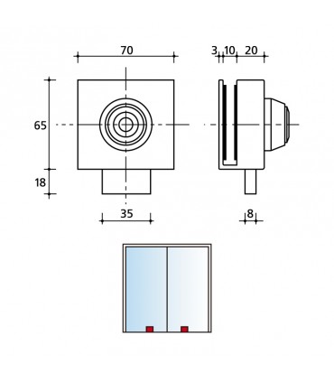 CERRADURA QUIPÓN SUELO GLAX RECTANGULAR