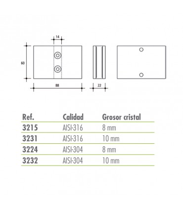 PZ-2F PINZA DOBLE FRONTAL CON TOPE