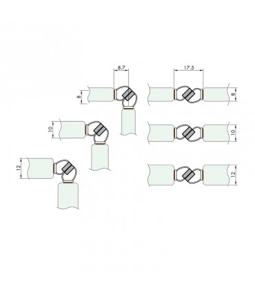 JUNTA MAGNÉTICA ADHESIVA A 45°