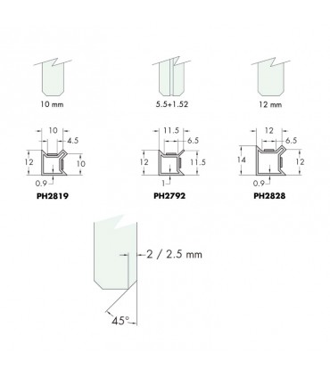 PERFILES EN POLICARBONATO EN 90°