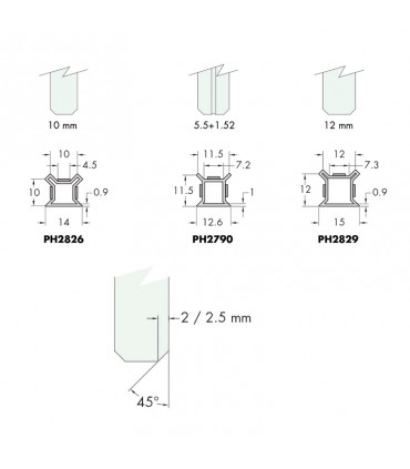 PERFILES EN POLICARBONATO A 3 GUÍAS