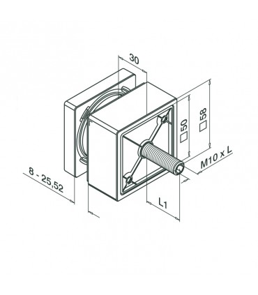 MOD.4747 ADAPTADOR VIDRIO CUADRADO