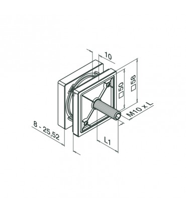 MOD.4747 ADAPTADOR VIDRIO CUADRADO