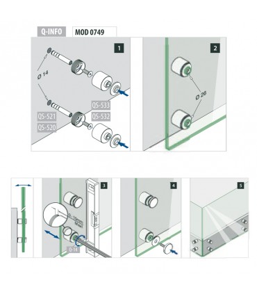 MOD.0749 ADAPTADOR VIDRIO REDONDO REGULABLE