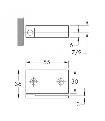 BISAGRA 55 LIBRE VIDRIO/VIDRIO
