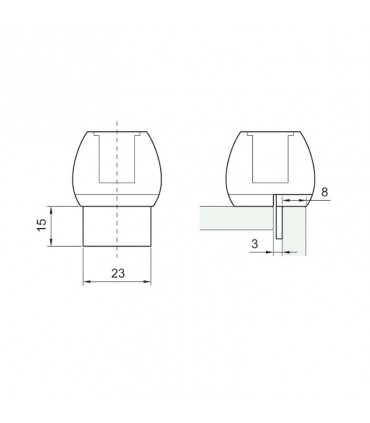 CERRADURA EGG UV PLACA UNIDAD 90°