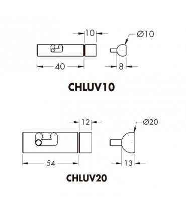 CERROJO UV VIDRIO/VIDRIO
