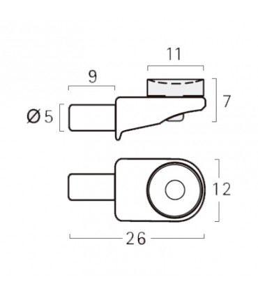 SOPORTE VITRINA TRIANGULAR GOMA
