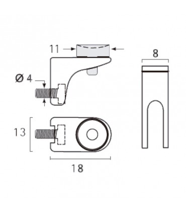 SOPORTE ESCUADRA METAL-GOMA