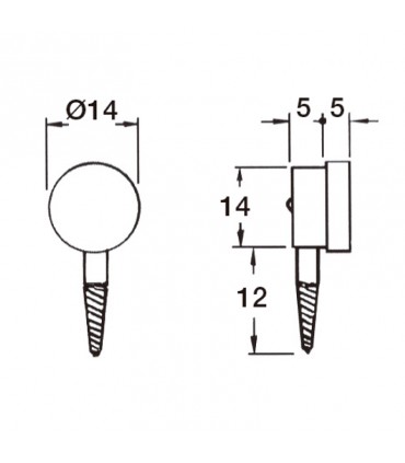 SOPORTE VITRINA BOTÓN GOMA