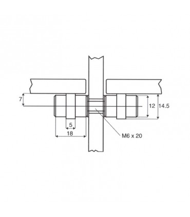SOPORTE VITRINA CILÍNDRICO DOBLE GOMA