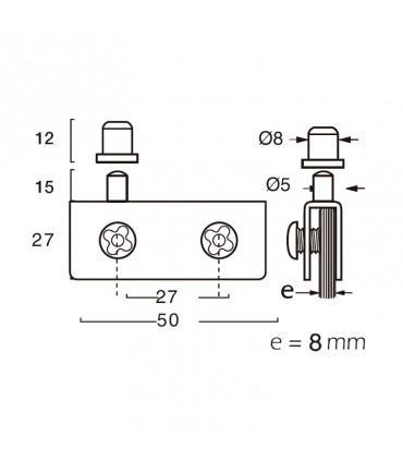 BISAGRA PIVOTE V.8MM