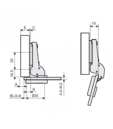 BISAGRA LATERAL ACODADA Ø 35