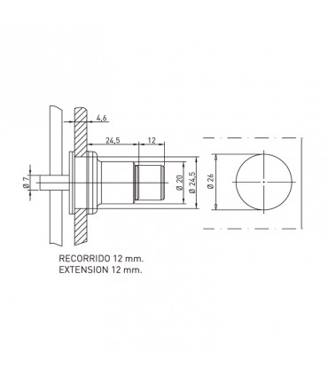 CERRADURA CORREDERA REDONDA