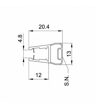 PERFIL LATERAL IMAN 90º / 180º RECTO