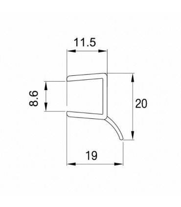 PERFIL INFERIOR 1 ALETA “h” 8MM
