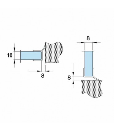 PERFIL INFERIOR 1 ALETA “h” 8MM