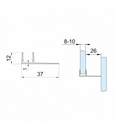PERFIL LATERAL CRUCE ALETA INFERIOR 8PT8-25