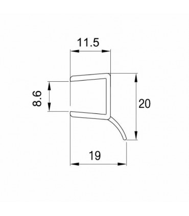 PERFIL INFERIOR 1 ALETA “h” 10MM