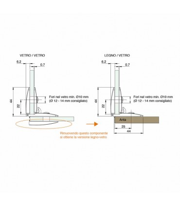 BISAGRA 401 VIDRIO-VIDRIO