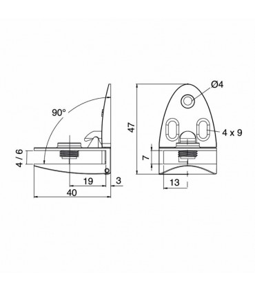BISAGRA 409 OVAL PARET-VIDRIO