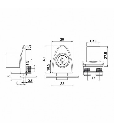 CERRADURA 405 OVAL PARA HOJA SIMPLE