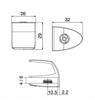 TIRADOR MAN503 OVAL PARA VIDRIO SIN MUESCA