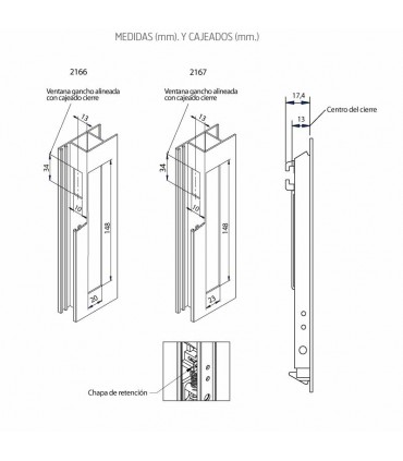 CIERRE MOD.2166/2167 EMBUTIR