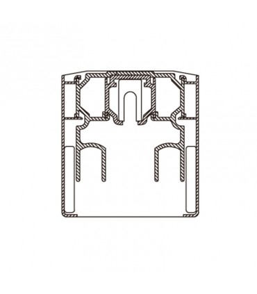 montaje a techo. Tapeta + perfil superior para vidrio fijo + perfil superior + para vidrio fijo + tapeta