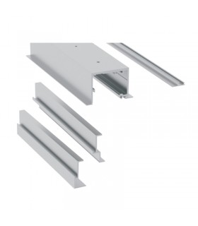 Conjunto para falso techo. Corredera + vidrio fijo.