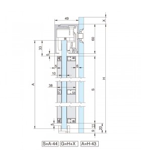 SV - X70 Montaje a pared de vidrio