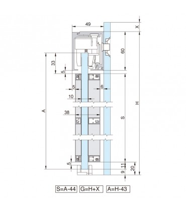 SV - X70 Montaje a pared de vidrio