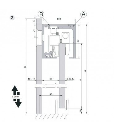 SV - X110 Montaje pared vidrio