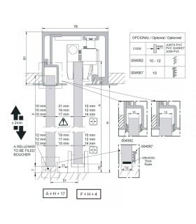 SV - X110 Montaje falso techo vidrio