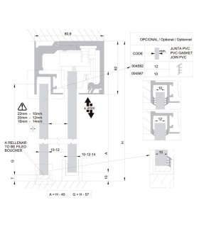 SV - X150 Montaje techo vidrio fijo