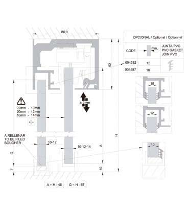 SV - X150 Montaje techo vidrio fijo