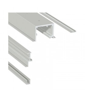 Perfil superior corredero falso techo con vidrio fijo