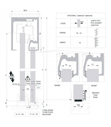 SV - SELFCLOSE techo vidrio fijo