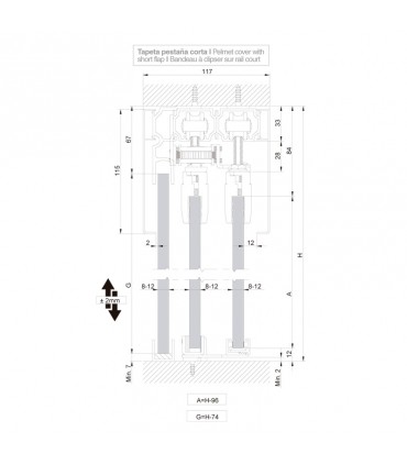 SV - T PROGRESIVA SINCRO 2+2 hojas techo vidrio fijo